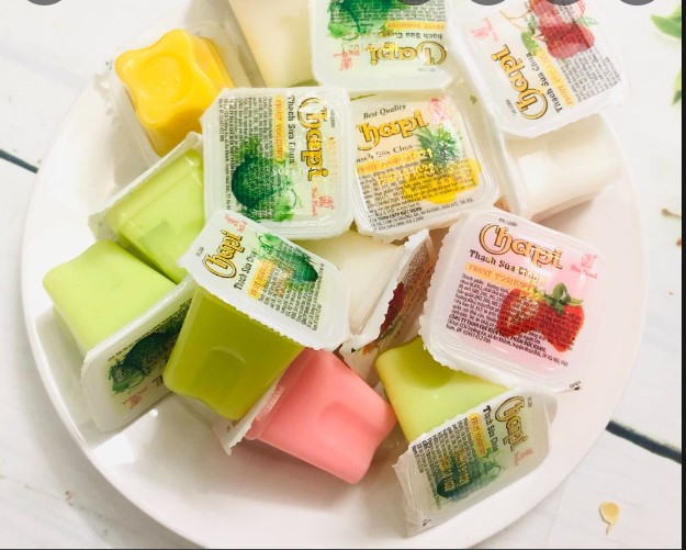 thạch sữa chua hủ  lớn gói 100gr ( chia lẽ từ gói 500gr)