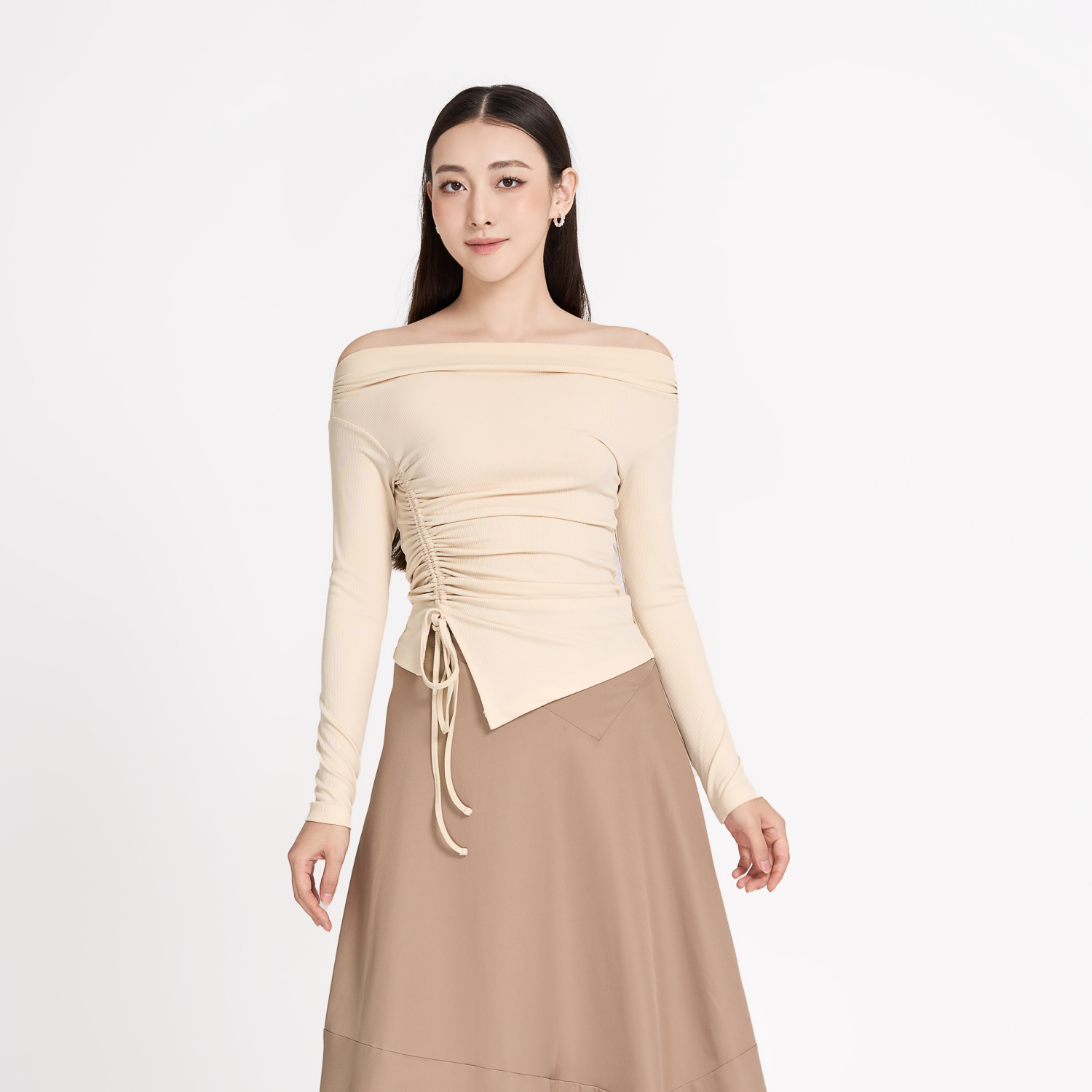 Chân váy midi xòe rã kiểu Maybi