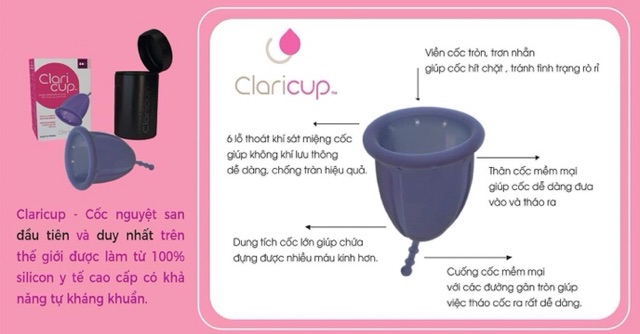 Cốc nguyệt san Claricup, hàng nhập khẩu Pháp