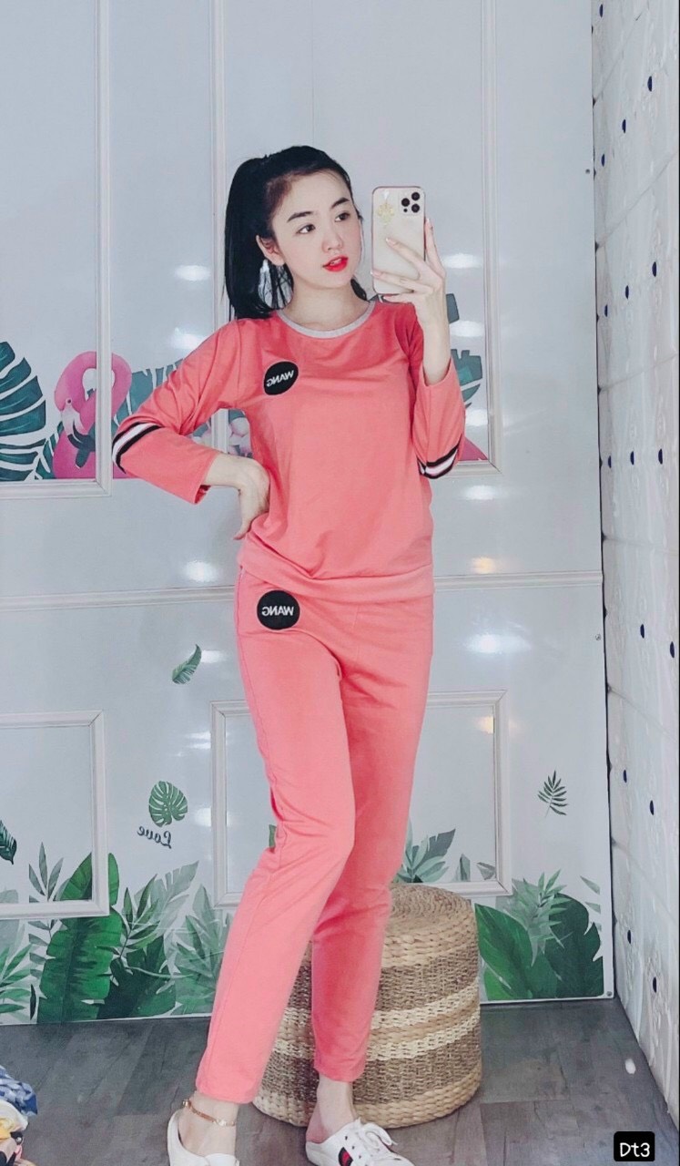 Bộ thun dài tay thu đông cực xinh cho chị em