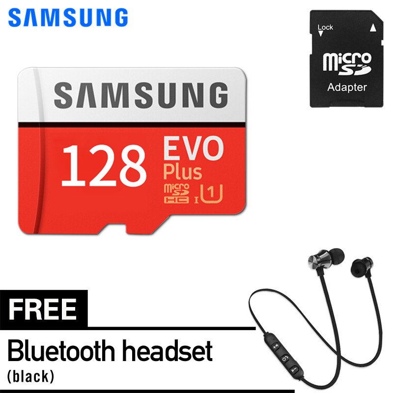 Thẻ nhớ MicroSDXC Samsung EVO Plus 128GB U3 4K - W90MB-R100MB With Adapter+tai nghe bluetooth