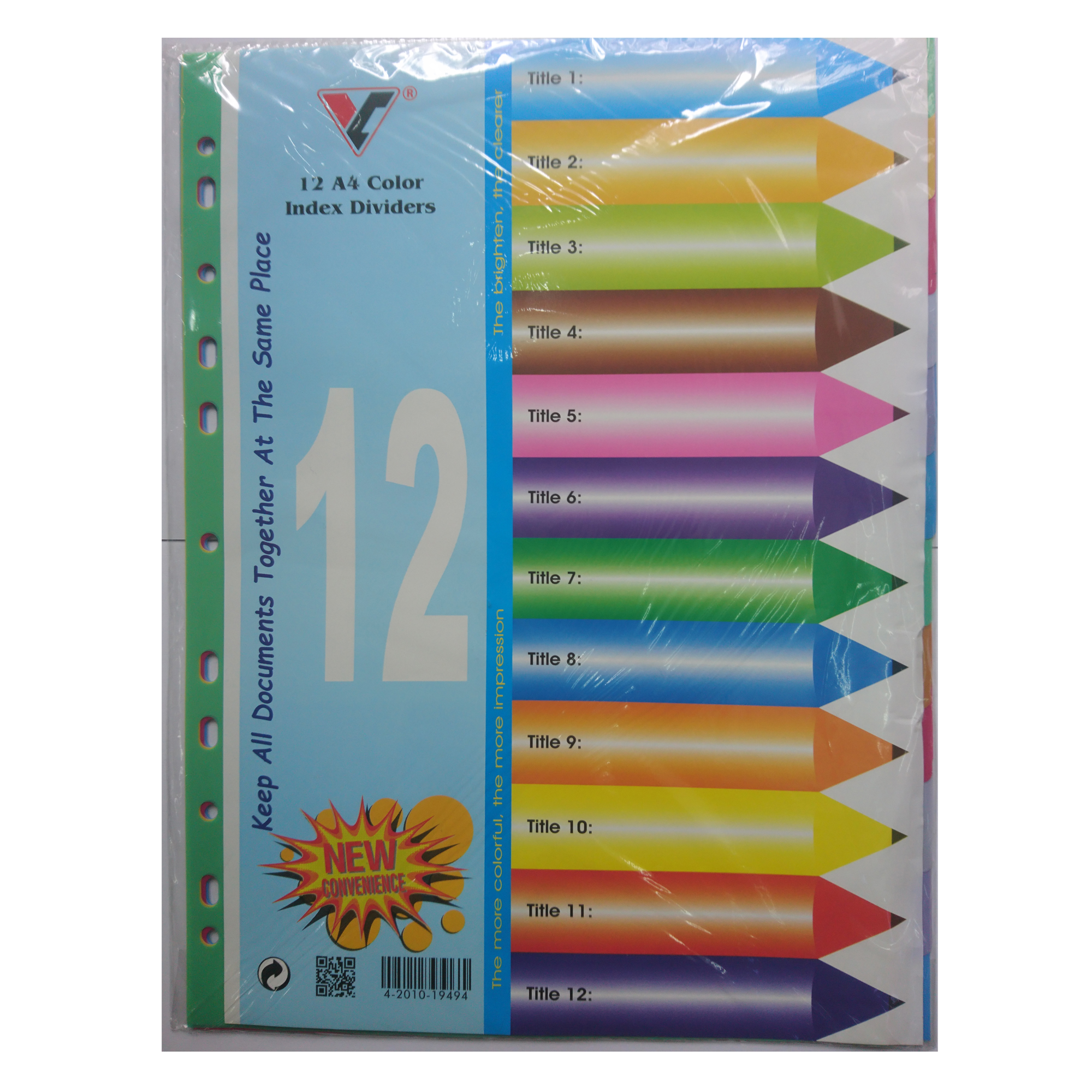 [HCM]Bìa phân trang nhựa 12 số DOUBLE A