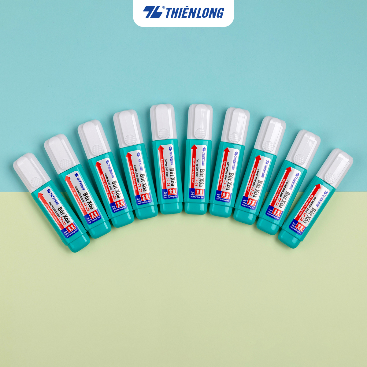 Combo 10 Bút xóa nước Thiên Long CP-02 12ml, xóa sạch, nhanh khô, an toàn sử dụng, thuận tiện học sinh, sinh viên, văn phòng