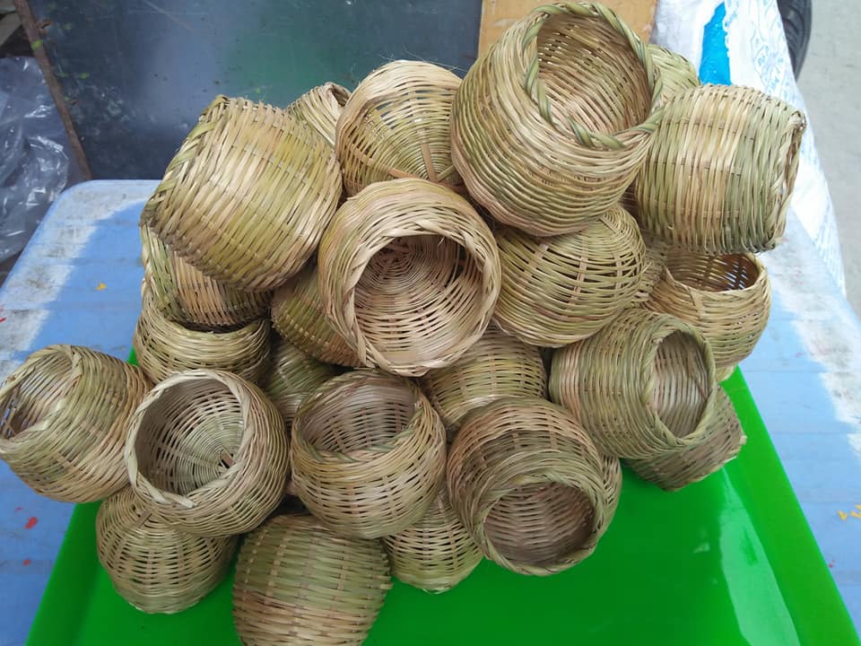 Combo 5 Cóng tre đựng kê, lúa cho cu gáy 6 cm