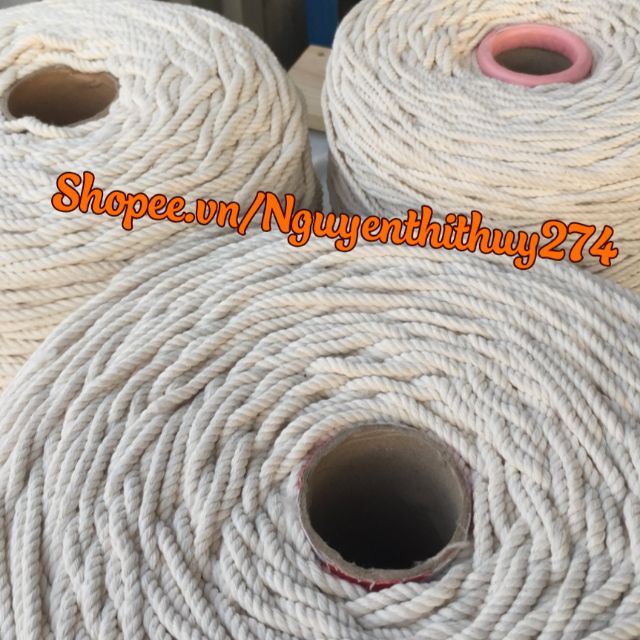 [ Bán Lẻ ] 10 Mét Dây Thừng Macrame Màu Kem 2Mm, 3Mm, 4Mm, 5Mm