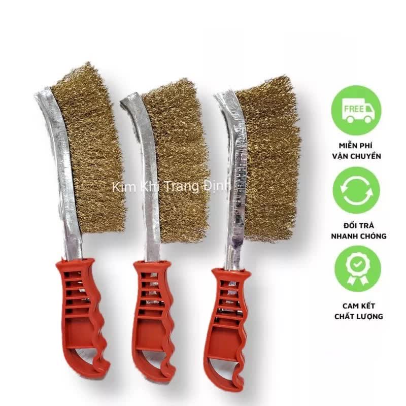 Bàn chải sắt đánh rỉ cán xanh đỏ