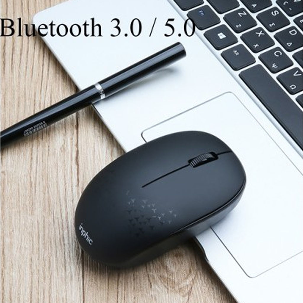 Chuột Không Dây Bluetooth Mini Inphic E5B 1200DPI chuột không tiếng ồn màu đen