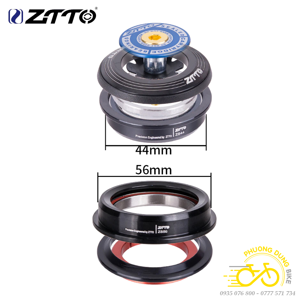 Chén cổ bát phốt thả bạc đạn xe đạp ZiTTO 44/56mm