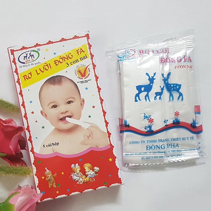 RƠ LƯỠI CHO BÉ YÊU VỆ SINH RĂNG, LƯỠI, MIỆNG (1 HỘP 5 CÁI)