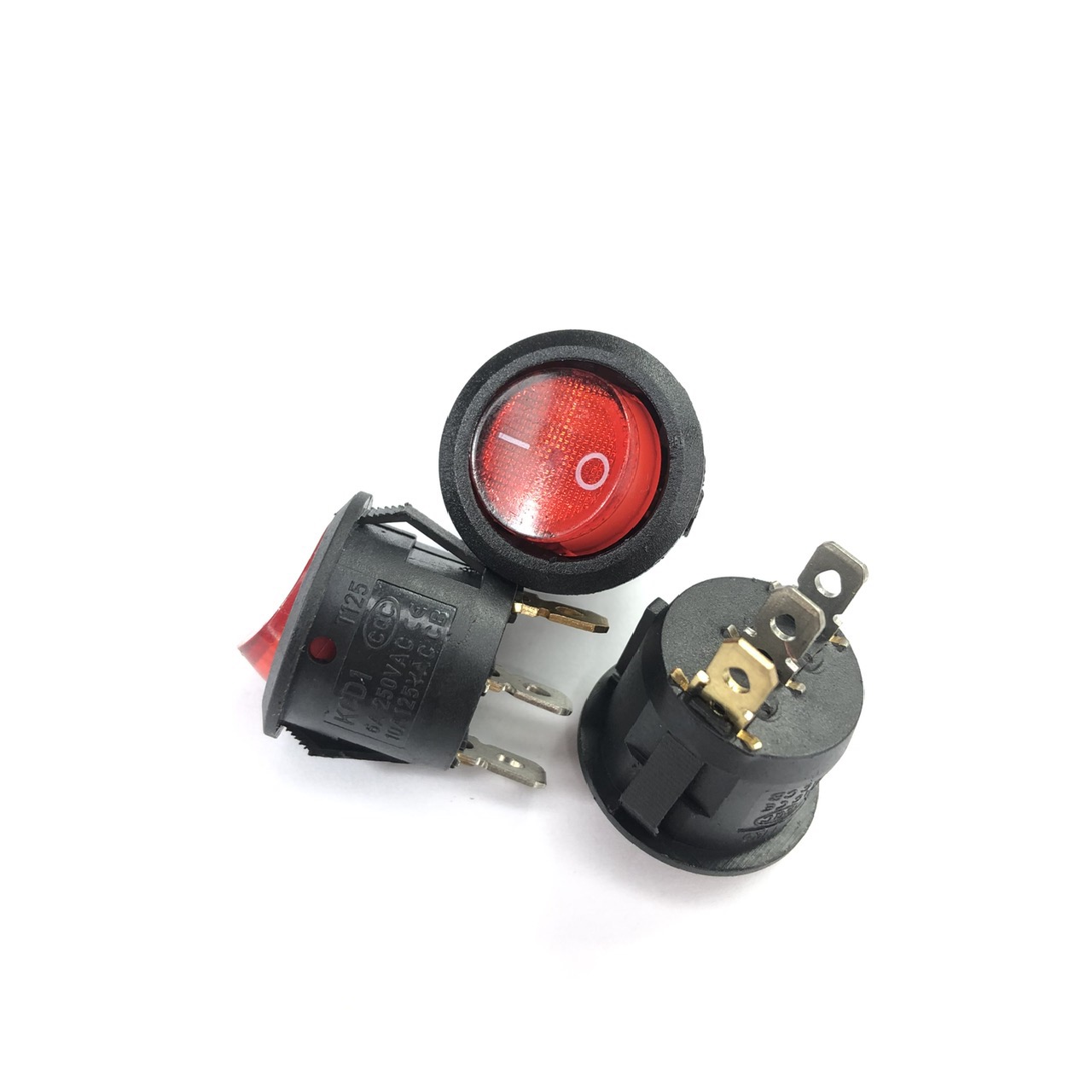 Công tắc bập bênh tròn KCD1 có đèn báo nguồn 6A-250Vac
