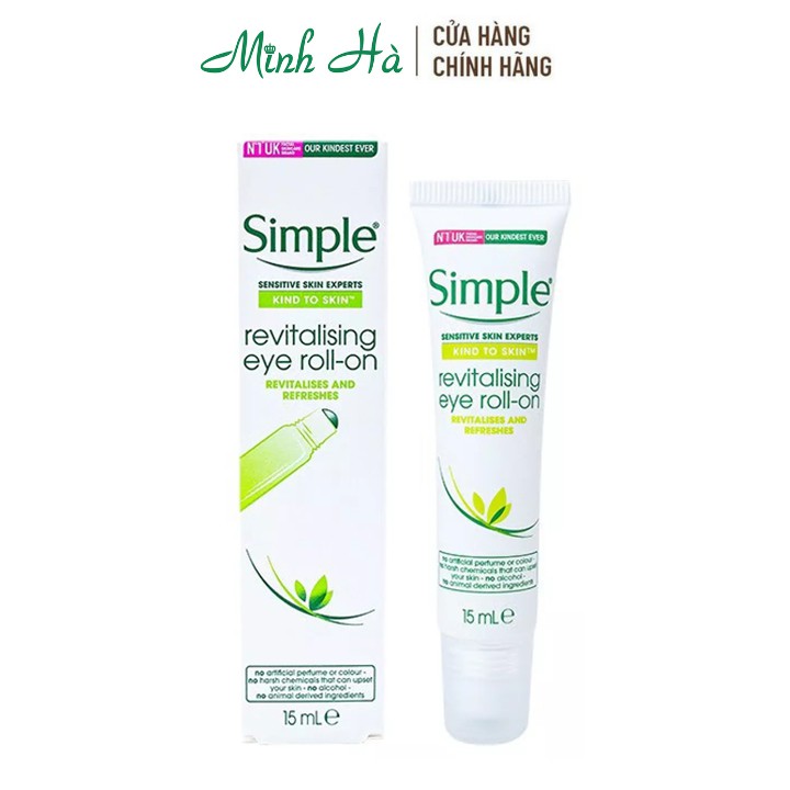 Thanh lăn dưỡng mắt Simple Revitalising Eye Roll On 15ml