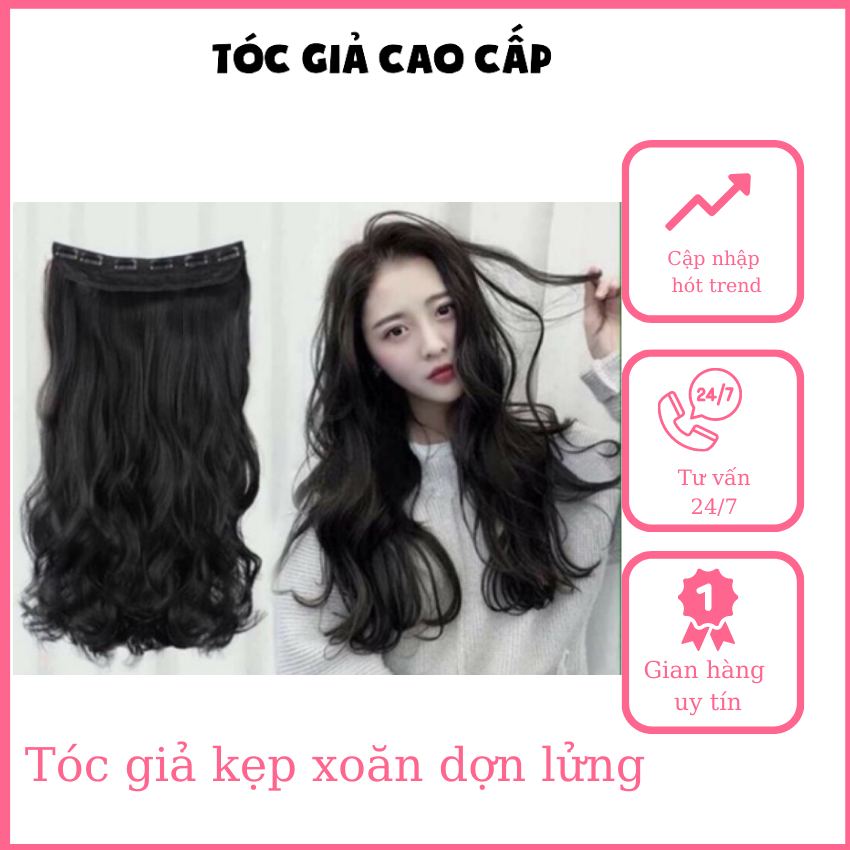 Tóc giả nữ đẹp ❤️FREESHIP❤️ Tóc giả kẹp 6 phím v45
