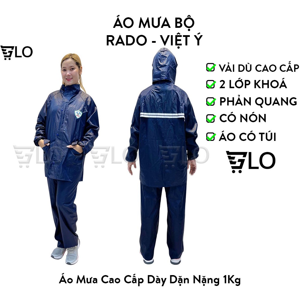 [HÀNG KARA LOẠI 1] Áo Mưa Bộ Vải Dù Có Phản Quang, Siêu Bền Không Thấm Nước Đủ Size Từ M Đến 5XL Hàn