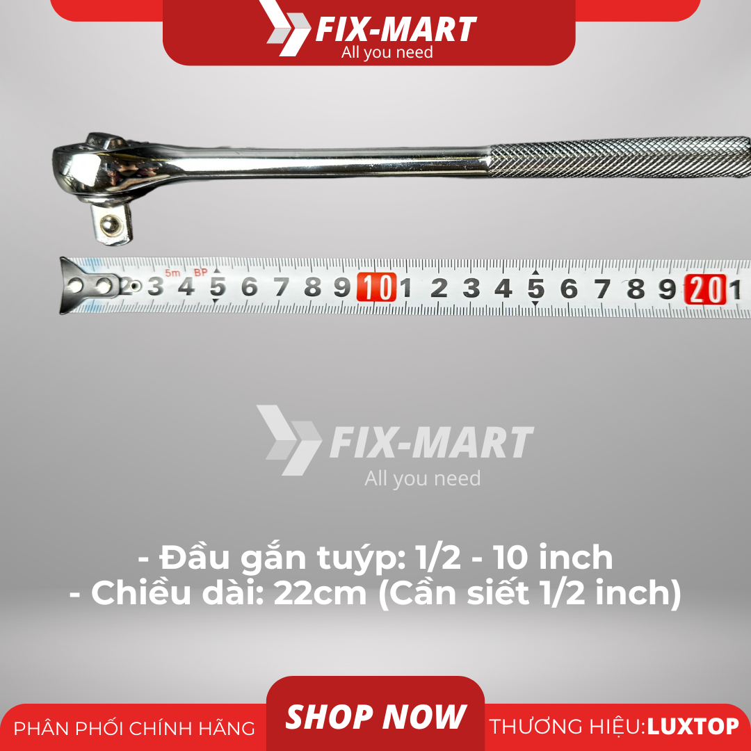 Cần siết tự động 1/2 có đảo chiều đầu tròn Luxtop