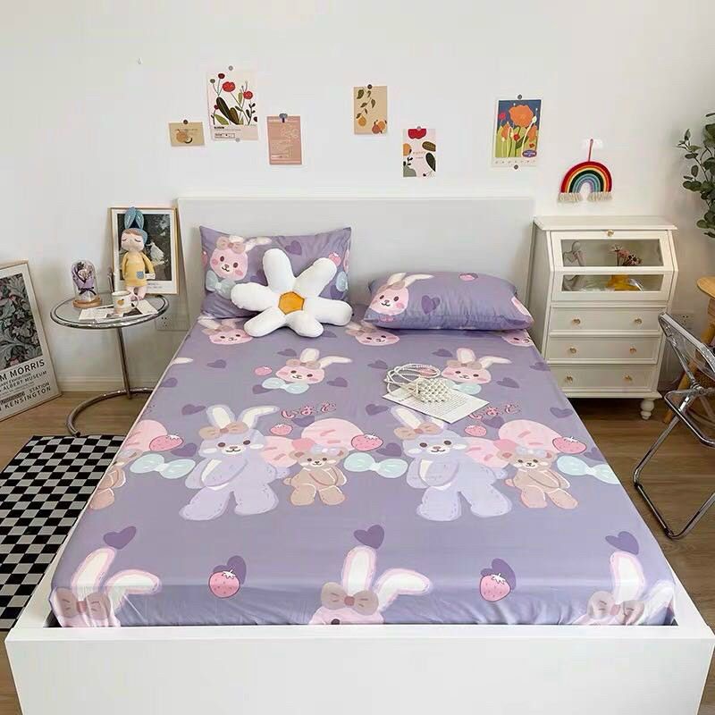 Bộ ga gối 3 món poly cotton được chọn màu