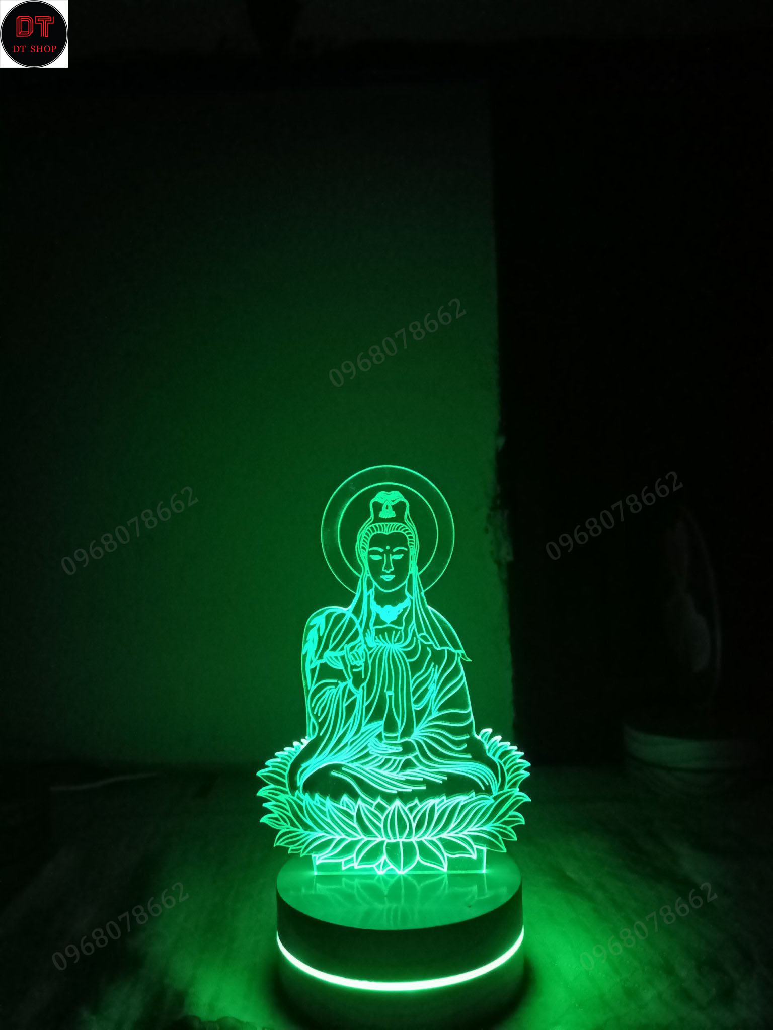 Đèn 3D hình Phật Quan Âm