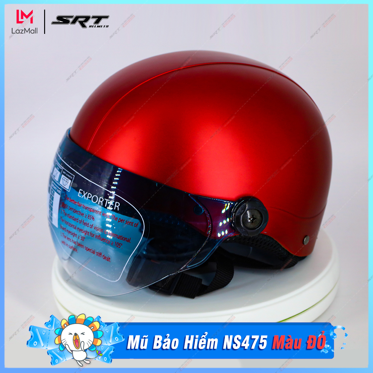 Mũ Bảo Hiểm Nửa Đầu Có Kính  - Nón 1/2 Có kính chống UV
