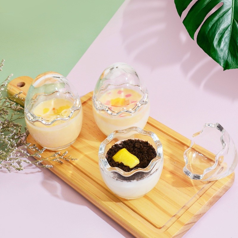Hủ thủy tinh trứng làm pudding cho bé