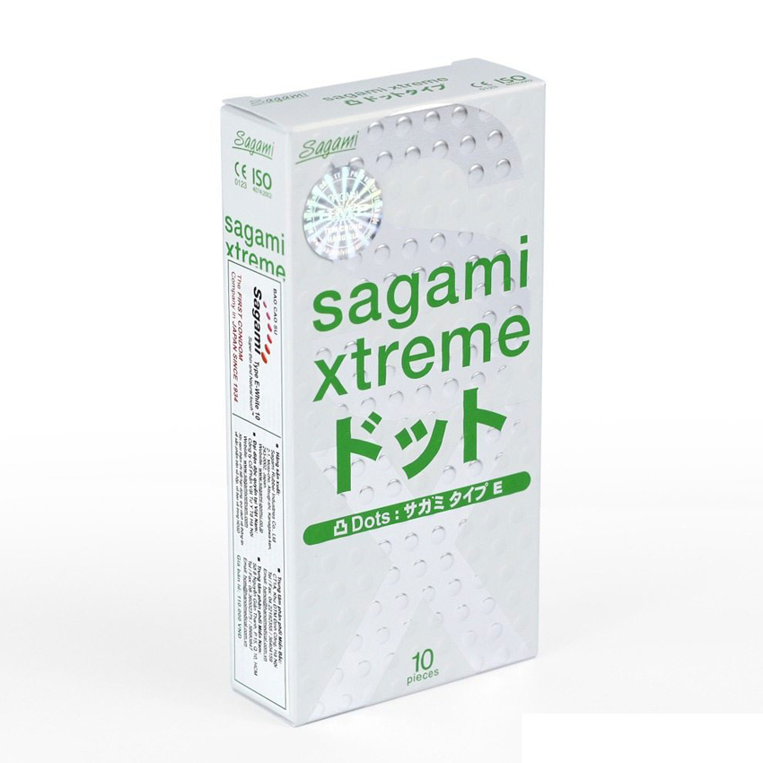 Bao cao su siêu mỏng Sagami Xtreme Dots Type có gân gai