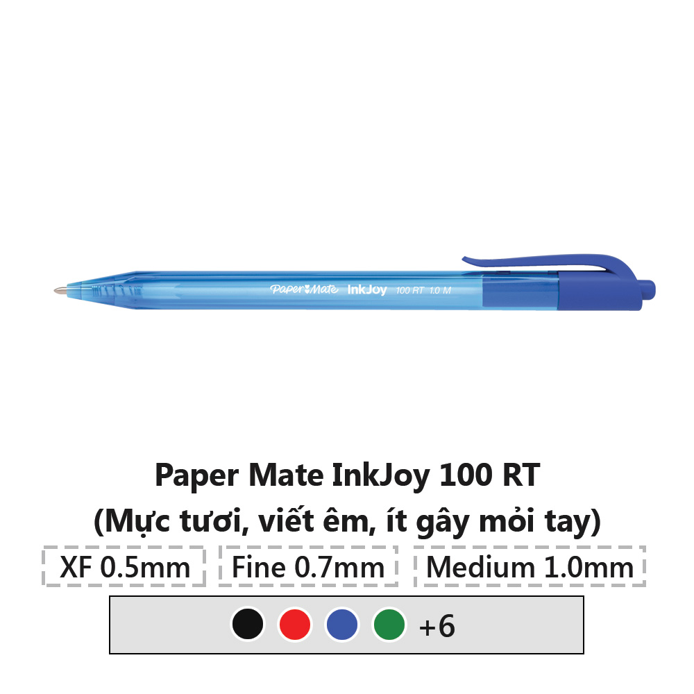 [HCM]Bút bi bấm Paper Mate® InkJoy 100RT - 1.0mm