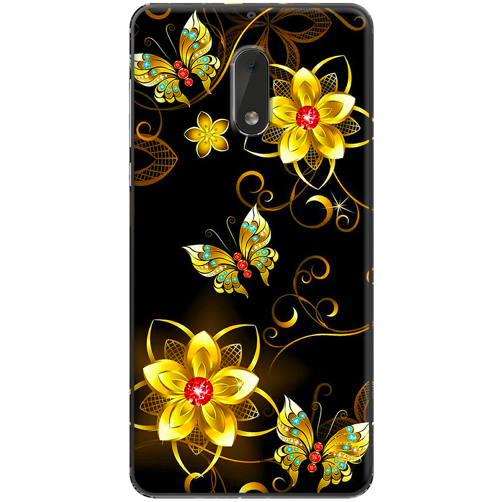 Silicone case for Nokia 6 (2017) - Hoa bướm vàng