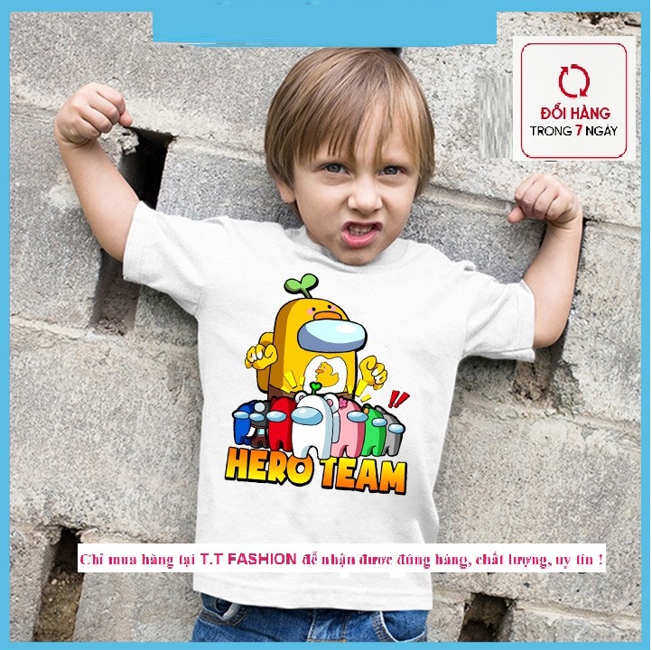Áo thun hero team cho bé trai bé gái