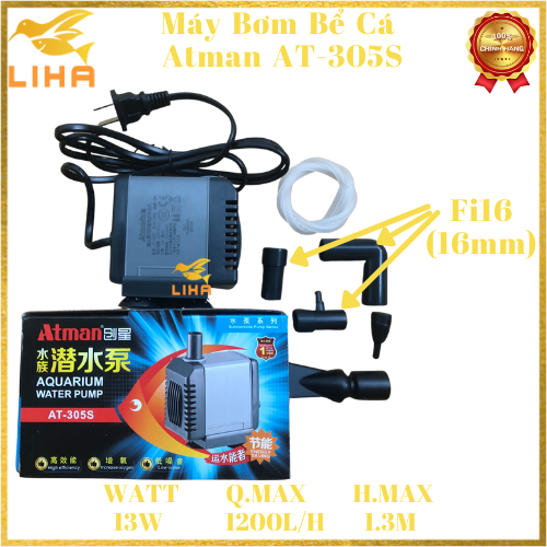 Máy Bơm Nước Atman AT-305S (13W-1200L/H - 1.3M) - Máy Bơm Nước Hồ Cá