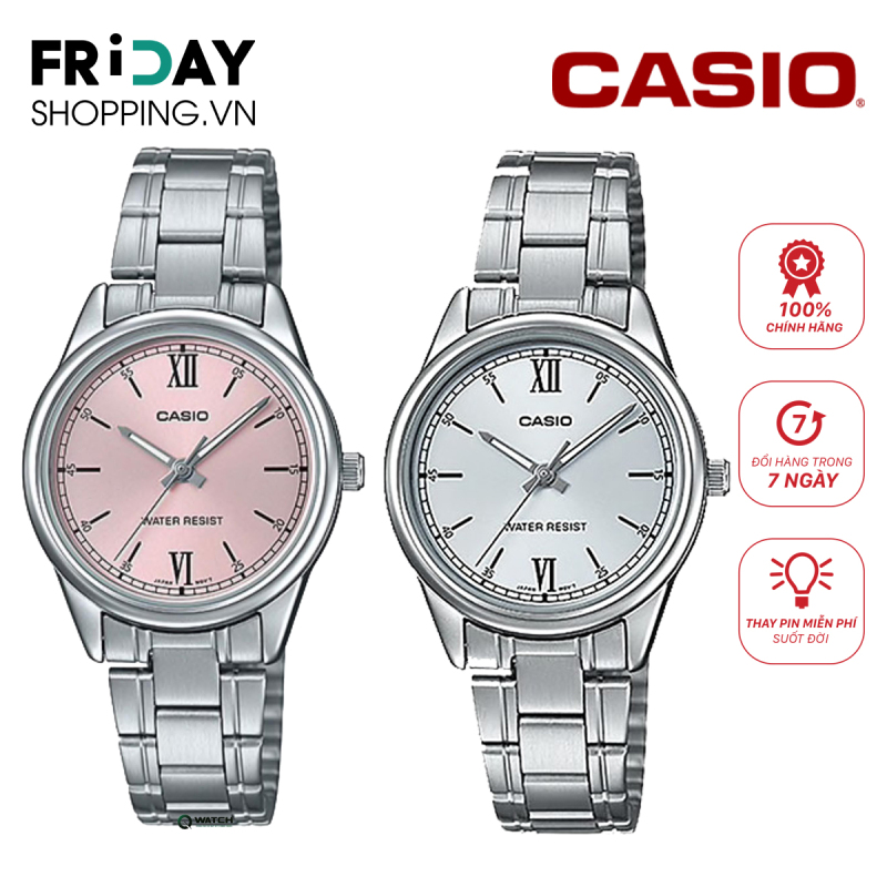 Đồng hồ Casio nữ chính hãng LTP-V005D dây kim loại