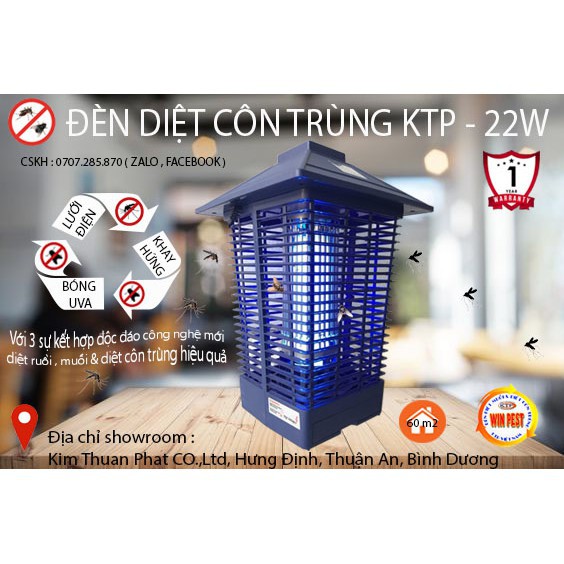 Đèn bắt muỗi ngoài trời KTP 2 bóng đèn