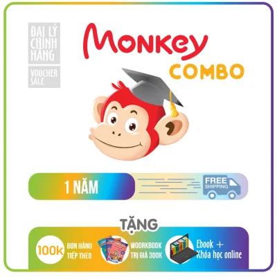 COMBO 4 phần mềm MONKEY - 1 NĂM - Monkey Junior, Stories, Math, Vmonkey