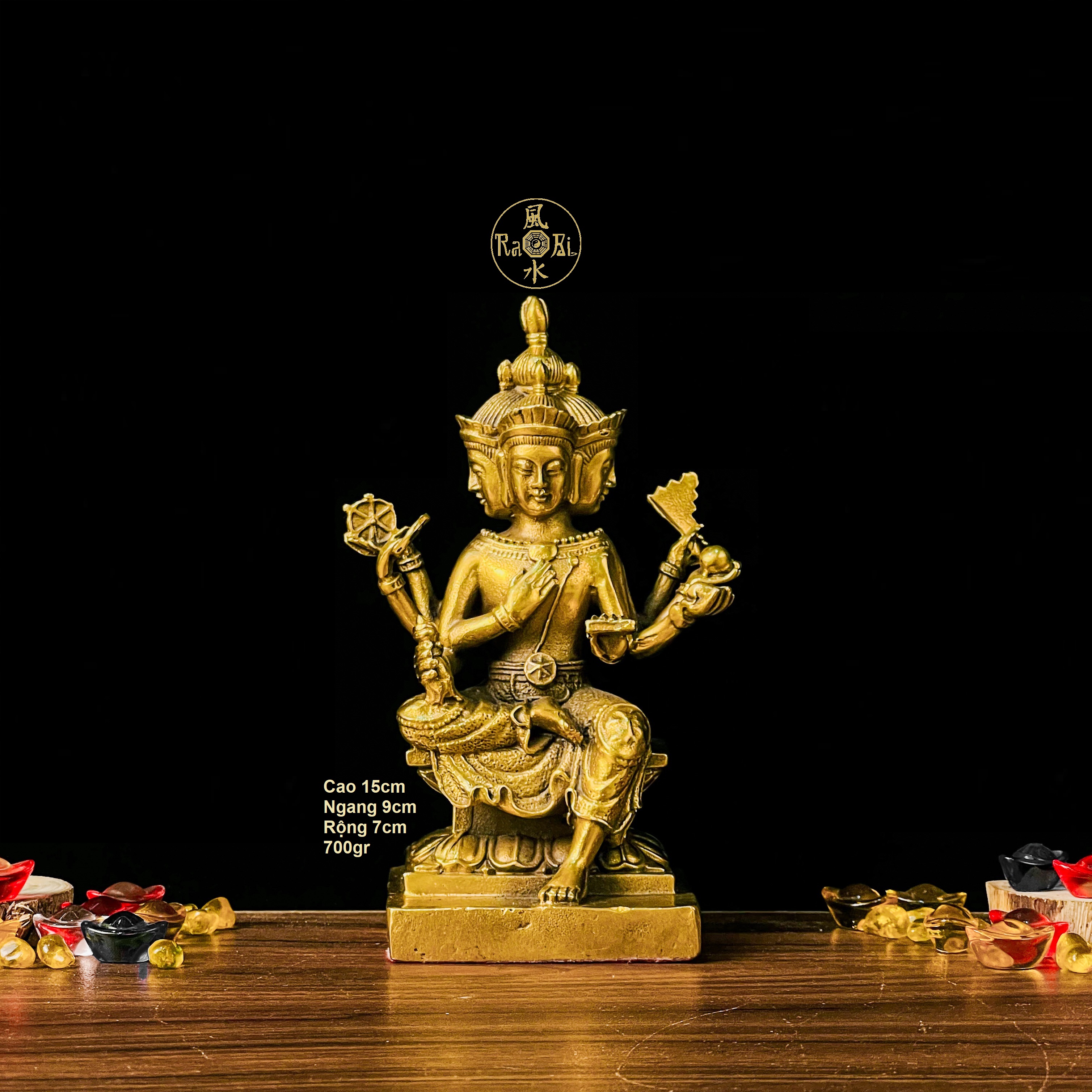 Thần 4 Mặt - Thần Tứ Diện Tài Lộc - Tượng Đồng Phong Thủy - Đồ Đồng Mỹ Nghệ