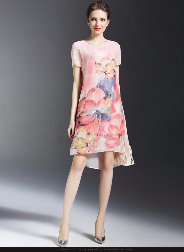 ĐẦM SUÔNG LỤA IN HOA BEYEU1688 - BY4192