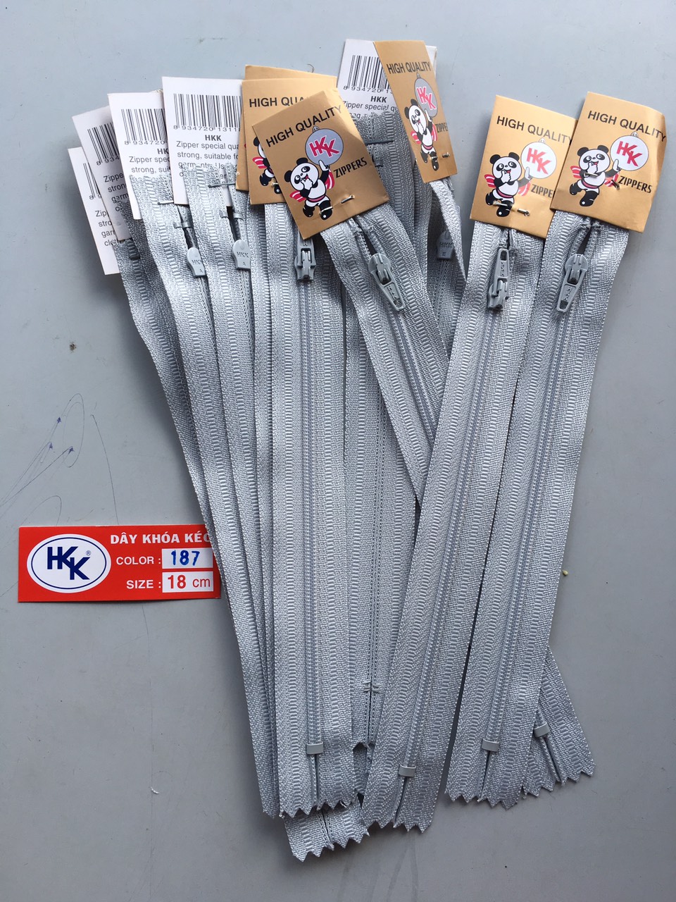12 sợi Dây kéo khóa quần tây HKK, ISE dài 18CM sử dụng làm dây kéo khóa cho quần tây ...