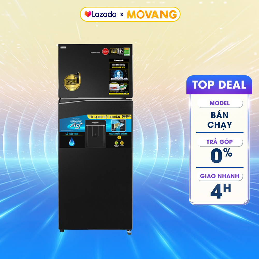 [GIAO TẠI HCM] - Tủ lạnh Panasonic Inverter 326 lít NR-TL351GPKV - Công nghệ diệt khuẩn Blue Ag+ với tinh thể bạc Ag+ và ánh sáng xanh Làm lạnh vòng cung Panorama