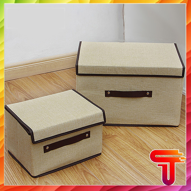 Set 2 túi vải đựng đồ khung cứng phong cách Hàn Quốc
