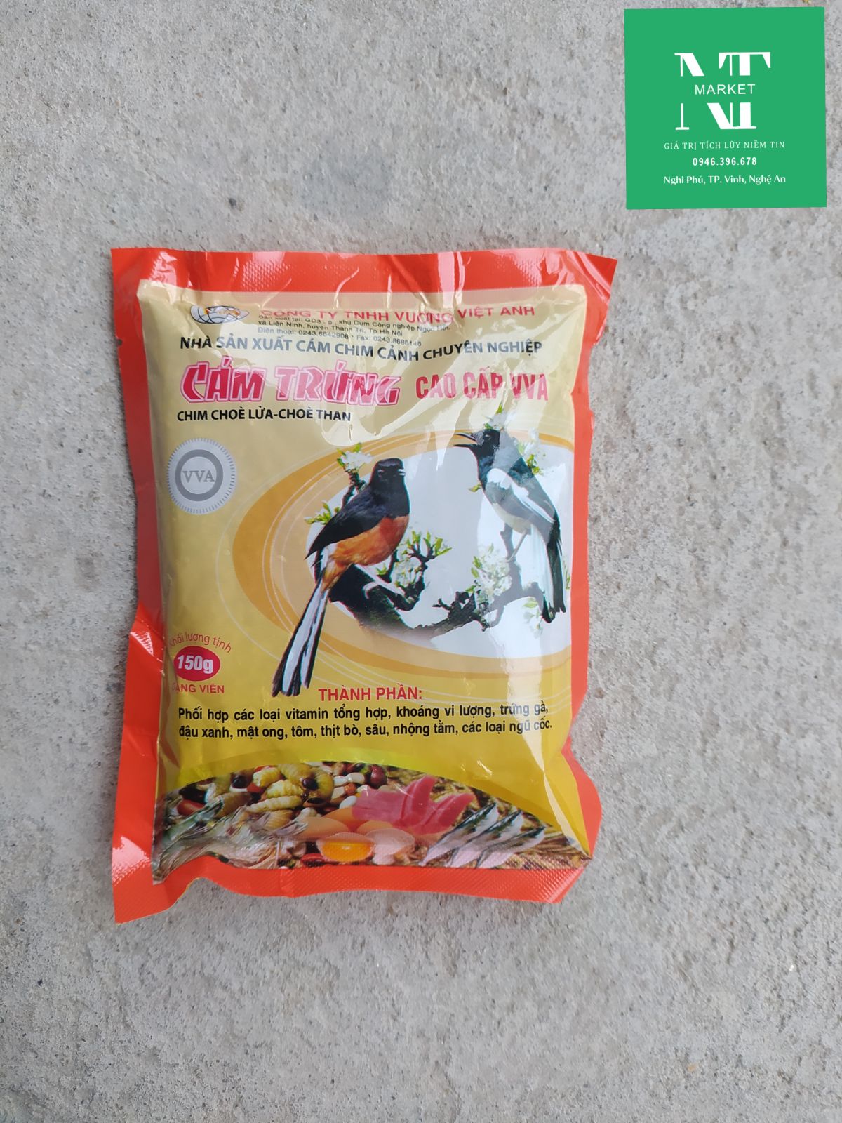 Cám trứng gói 150g cao cấp Vương Việt Anh dành cho các dòng chim Chích Chòe
