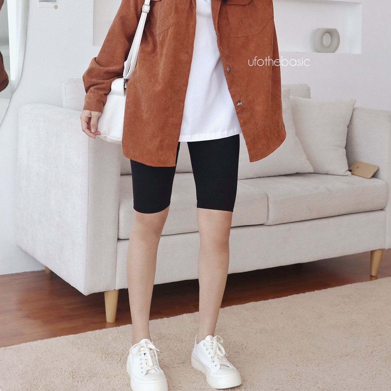 [Nhập LAZLOOK99 GIẢM 100K/500K] Quần legging lửng biker lưng thun - vải thun cao cấp - ufothebasic