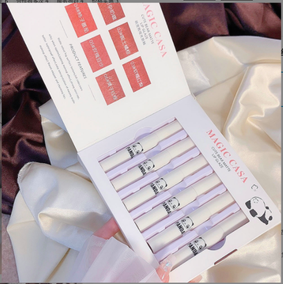 Set 6 cây son kem gấu trúc magic casa | set 6 cây son magic casa gấu trúc cute bear matte lip glaze | sét son kem magic casa gấu trúc 6 cây