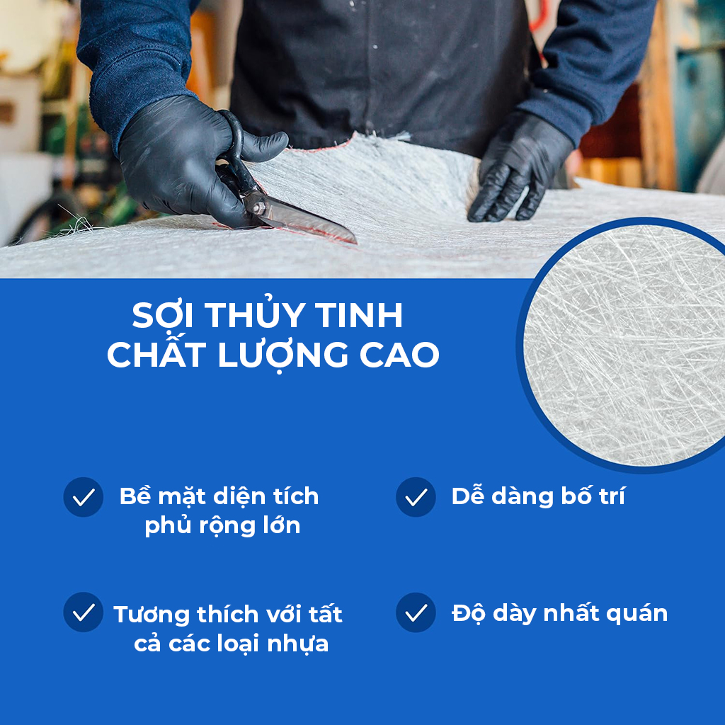 Nỉ Sợi Thủy Tinh Cho Pô Xe - 2M X 1M