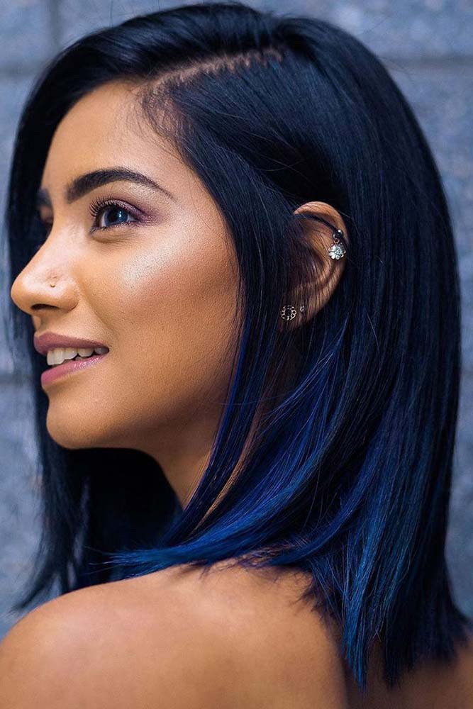 Nhuộm tóc màu Xanh Đen Blue Black mix 0/28