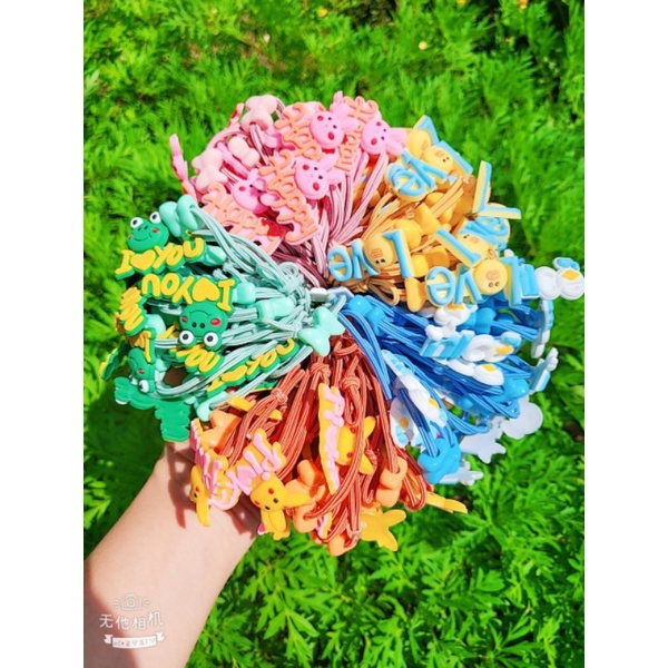 Set 5 Dây cột tóc 2 charm to dễ thương