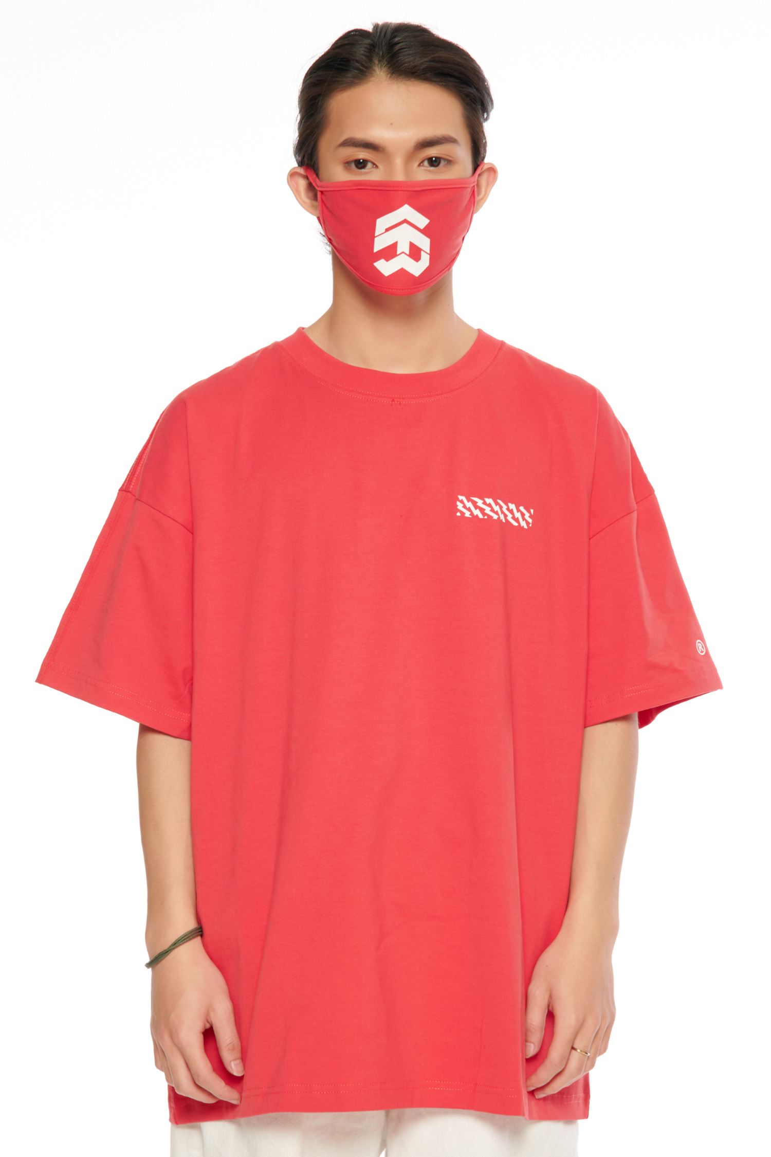 5THEWAY® /solid/ BIG LOGO MASK™ in BITTERSWEET aka Khẩu Trang Đỏ