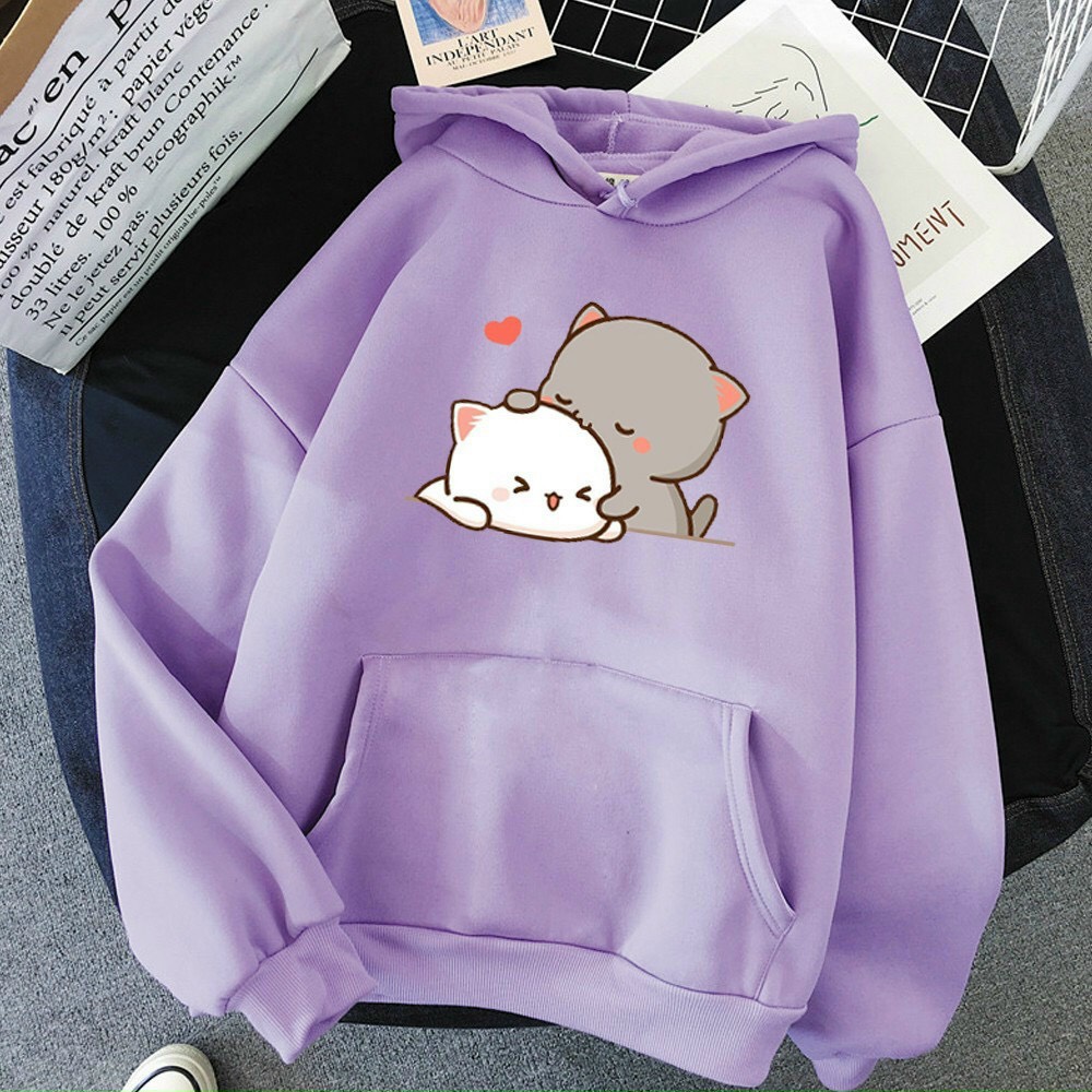 Áo Hoodie nam nữ thiết kế túi trước bụng mũ liền chất nỉ bông dày mịn in 3D hoạt hình siêu đáng yêu