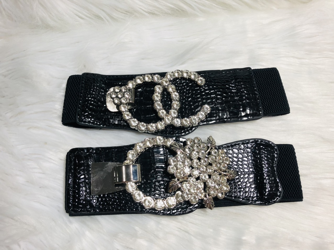 [HCM]MS383 Thắt lưng bản 6cm. Mặt hoa đá đính đá