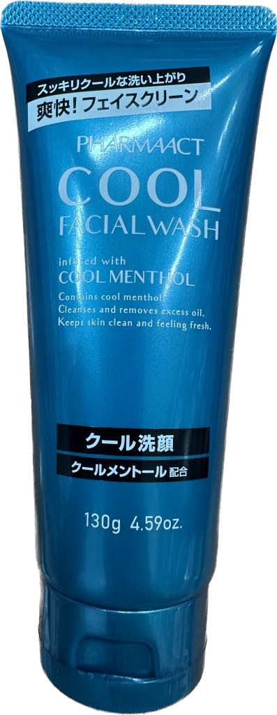 Sữa rửa mặt cho nam pharmaact cool facial wash với cool menthol - hàng nhật nội địa