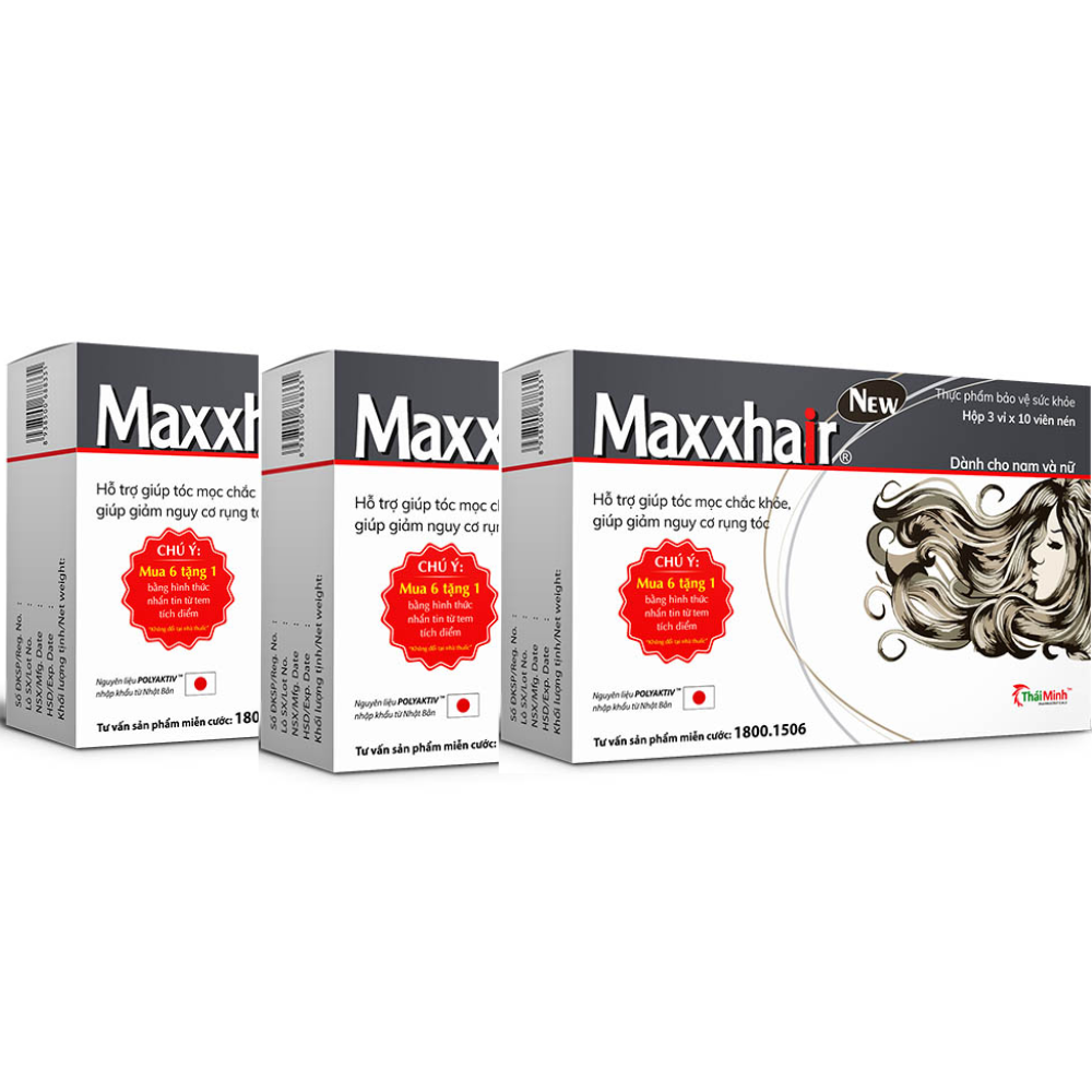 [HCM]Thực phẩm bảo vệ sức khỏe Maxxhair kích thích mọc tóc giảm tóc gãy rụng