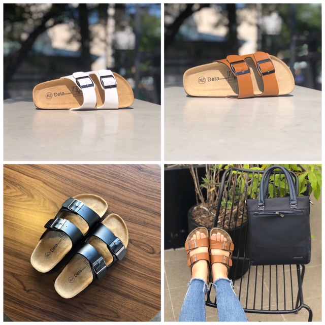 Dép Đế Trấu Unisex 2 Quai Da Vnxk