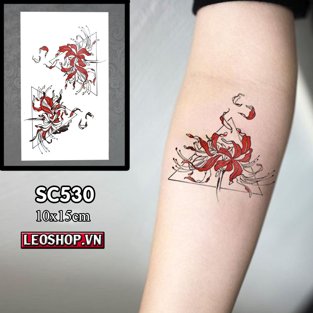 Mua Hình xăm dán hoa bỉ ngạn cành to 10x6cm_ mua 5 tặng 1 tattoo xinh tại  MTPshop | Tiki