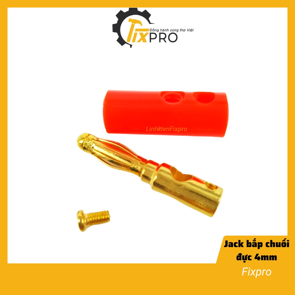 (5 Pieces) 4mm Male Banana Jack, Black Gold-Plated