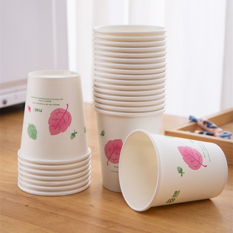 50 PCs safe temperature disposable paper cup set, 250ml disposable paper cup